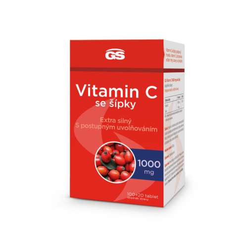 GS Vitamin C se šípky 1000 mg, 100+20 tablet